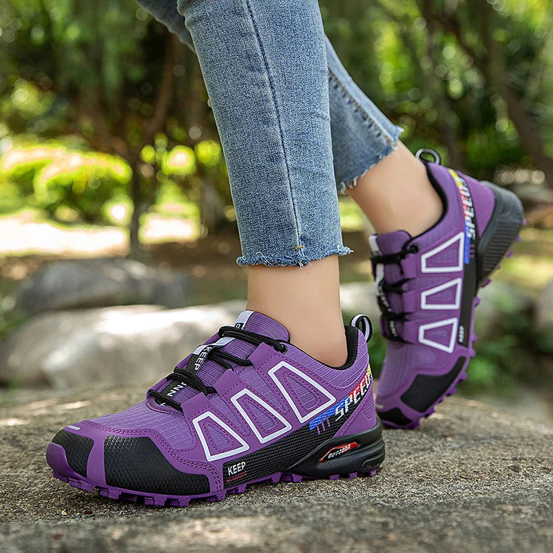 Scarpe da trekking da donna per attività outdoor, scarpe sportive da escursionismo, scarpe tattiche da caccia antiscivolo, scarpe da arrampicata traspiranti con lacci, ciclismo
