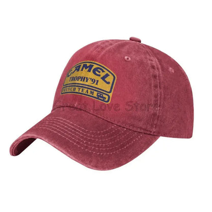 Camel Trophy 91 Cowboyhat Retro Justerbar Vasket Bomuld Golfhat Sommer Vintage Solskærme Baseballkasketter