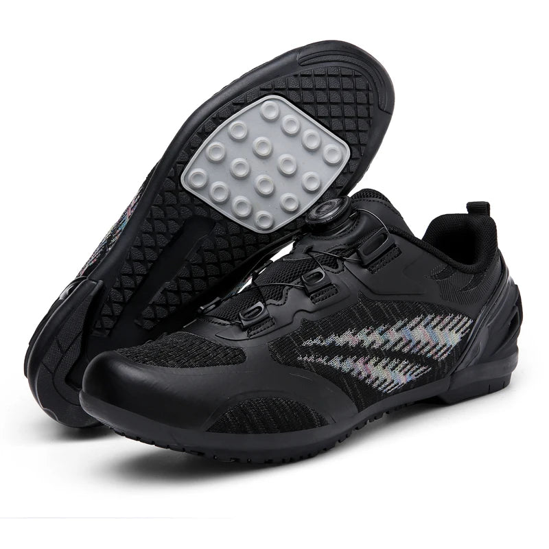 Zapatillas de ciclismo MTB para hombre y mujer T03 moradas, transpirables, de velocidad, con autocierre, para ciclismo de carretera, deporte al aire libre, competición y entrenamiento