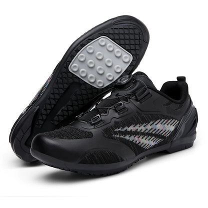 Zapatillas de ciclismo MTB para hombre y mujer T03 moradas, transpirables, de velocidad, con autocierre, para ciclismo de carretera, deporte al aire libre, competición y entrenamiento