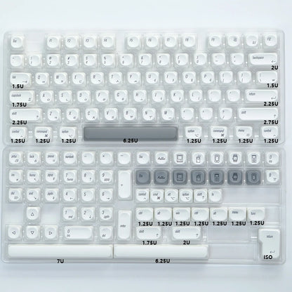 KBDiy KOA  Profile PBT Honey Milk Keycaps Russian Korean Japanese 137 Keys Caps for Mechanical Keyboard Keycap MAC for MX Switch