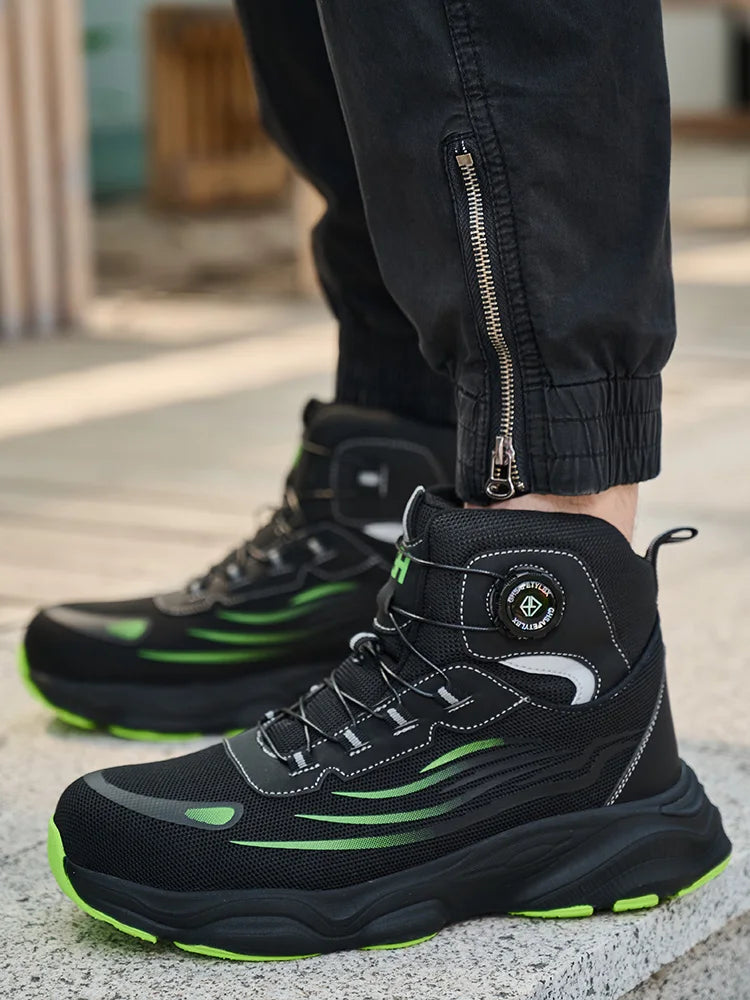 Taille 47 48 bottes de sécurité de travail hommes haut anti-crevaison sécurité bout en acier chaussures de travail Protection hommes chaussures de sécurité chaussures