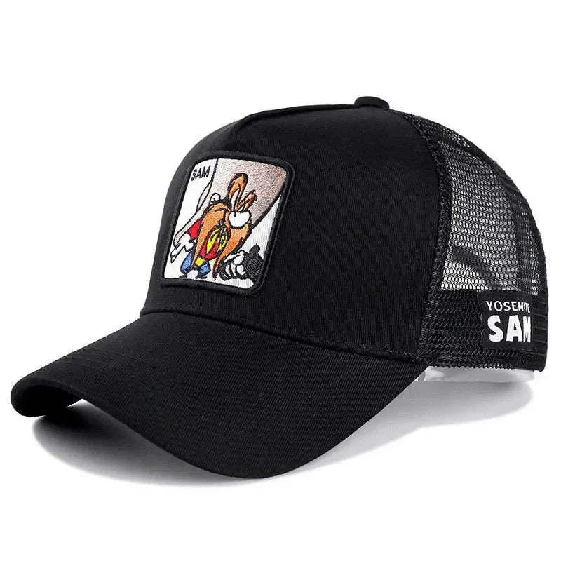 Casquette unisexe anime/dessin animé avec écusson brodé, casquette de baseball, casquette de camionneur, casquettes en maille, chapeau de soleil