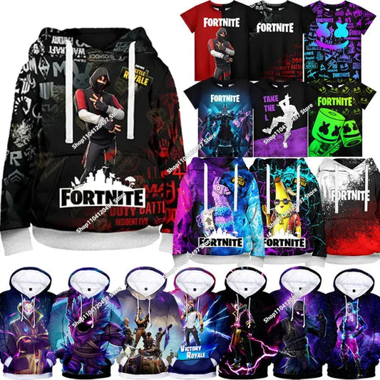 Детско облекло: есенен пуловер, тениска с качулка, ново ежедневно облекло Fortnite за деца, удобно стрийтуеър облекло