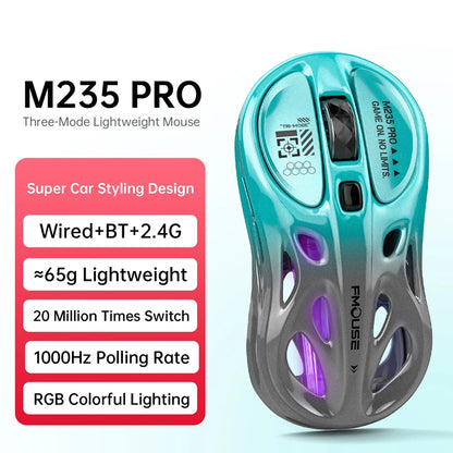 Wireless 2.4G Tri-Mode Rgb Gaming Mouse Hollow Lightweight Design With Chroma Lighting Wired Bluetooth E-Sports Mouse Controller