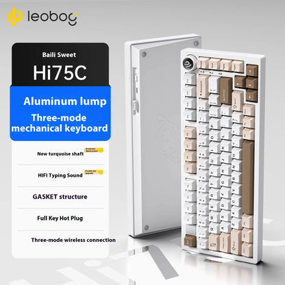 LEOBOG Hi75C Mechanical Wireless Keyboard Aluminium 3-Mode With Knob Hot Swap RGB Gasket Hi75C Gaming Keyboard Customization PC