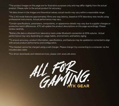 ATK Neptune N9 eSports Gaming Wireless Headset Four Modes Head Mounted Noise Cancelling Microphone Low Latency Gaming Headphones