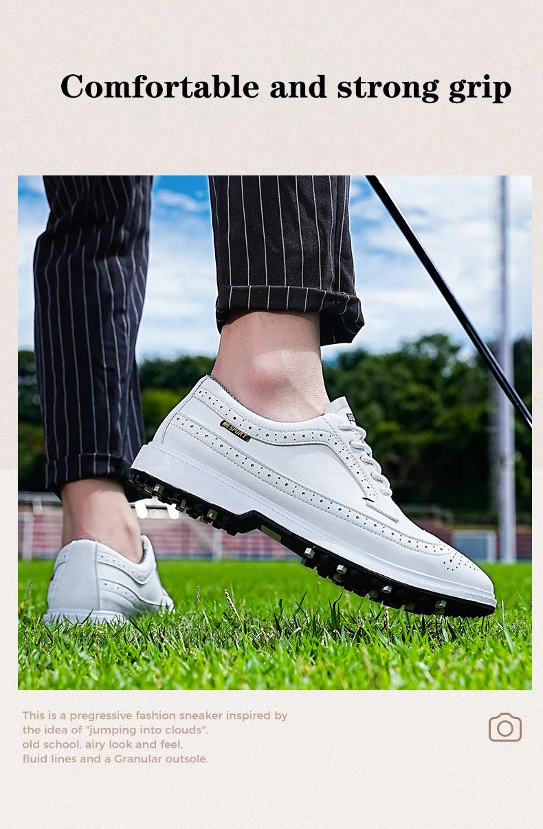 Profesionální pánské golfové boty z vysoce kvalitní kůže, prodyšná sportovní obuv na golfové soutěže a trénink, boty ve větších velikostech 39-47#