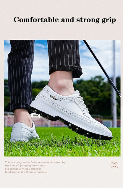 Profesionální pánské golfové boty z vysoce kvalitní kůže, prodyšná sportovní obuv na golfové soutěže a trénink, boty ve větších velikostech 39-47#