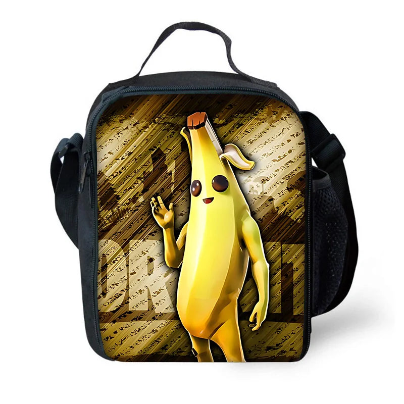 Hot Game F-FortniteS Child Insulated Large Capacity Bag for Boy Girl Student Outdoor Picnic Resuable Thermal Cooler Lunch Box