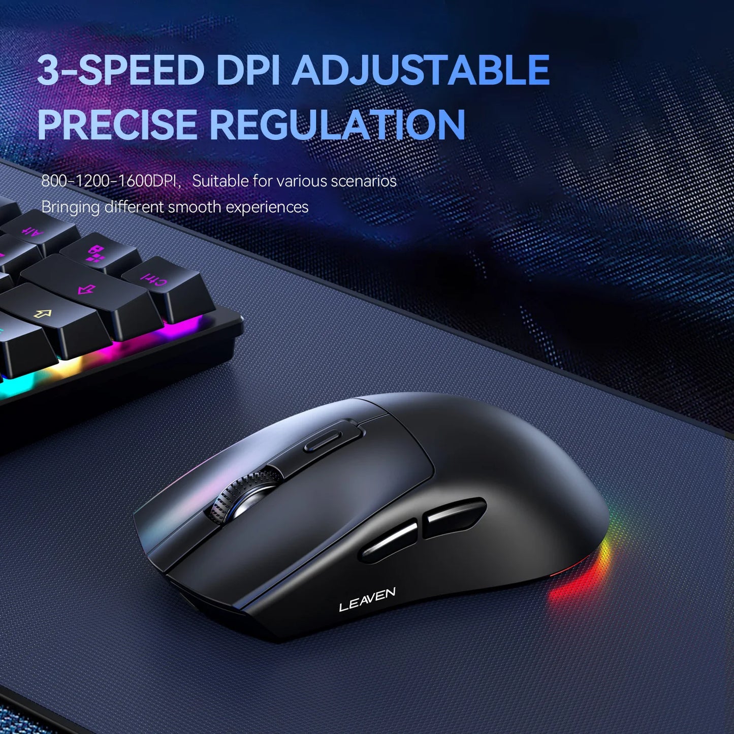 X3 Wireless Bluetooth Mouse 2.4G Dual-Mode Connection, DPI Adjustable,Lightweight Gaming Mouse,RGB Light,300mAh Battery Capacity