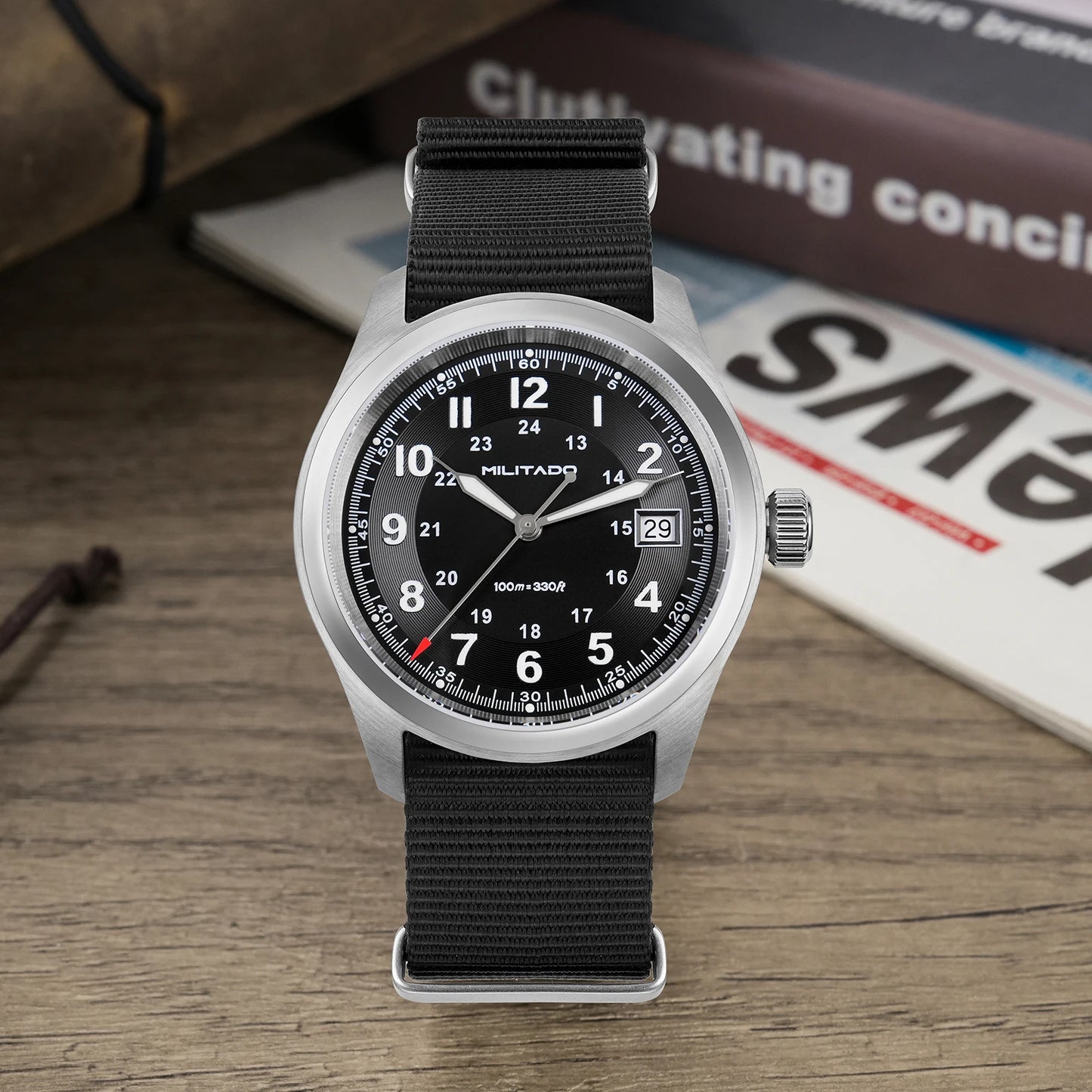 Militado ML08 Quartz Watch Ronda 515 Movement Domed Sapphire Wristwatch BGW9 Luminous 10Bar Waterproof 38mm Vintage Watches