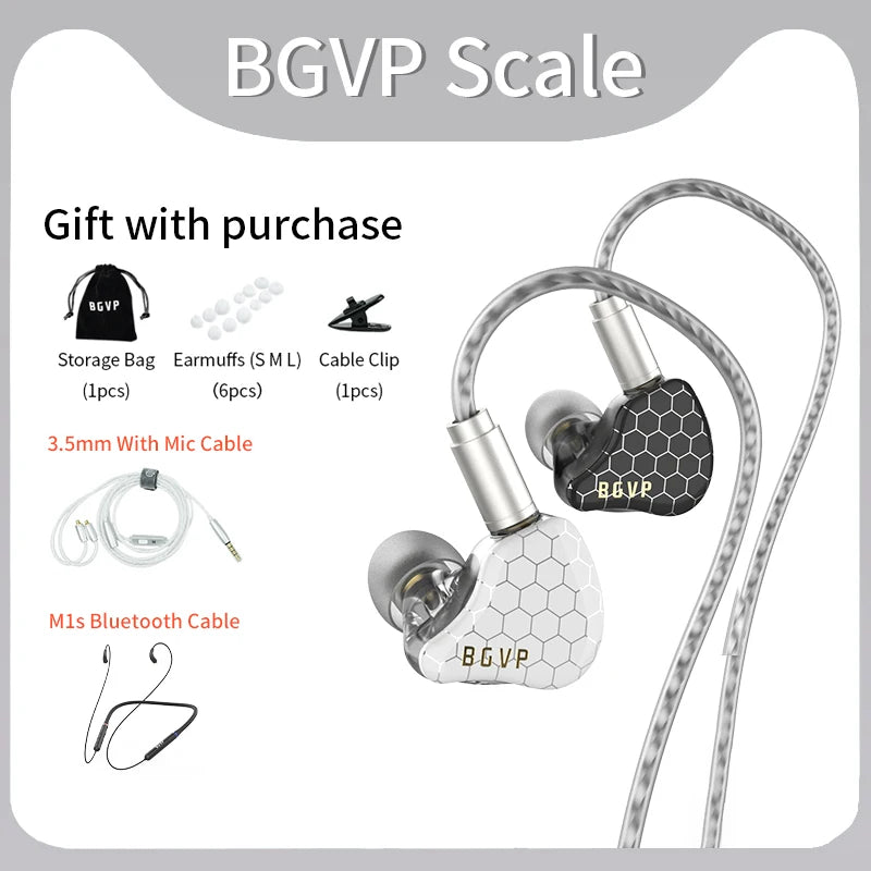 BGVP Scale 2DD In Ear Monitor Earphone 6D Sound Effects Gaming Headset HiFi Wired Headphones Bass Stereo Earpiece Music Earbuds