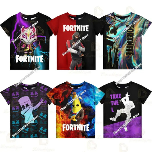 Fortnite T-Shirt für Kinder Banana Peely T-Shirt für Herren und Damen Battle Royale Game T-Shirt Harajuku Sommer-Top