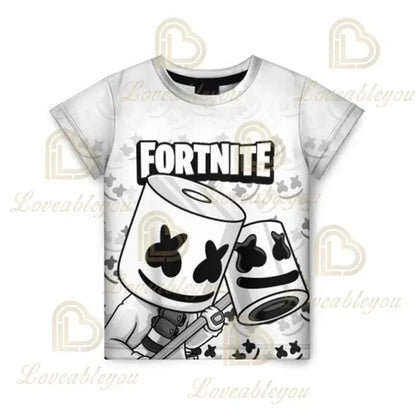 T-shirt Battle Royale 3D Fortnite da uomo e donna, ragazzi e ragazze, top cartoon Victory, abbigliamento teen, bambini, eroe del gioco, magliette e top