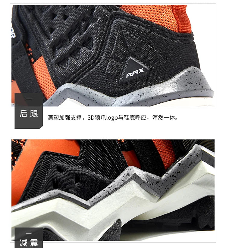 Rax Men Waterproof Hiking Shoes Breathable Hiking Boots Outdoor Trekking Sports Sneakers Tactical Shoes