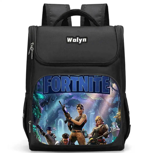 School Backpack With Multi Compartment ,Large Cartoon Fortnite School Bags For Boys & Girls,Durable Child Backpack For Aged 5-10