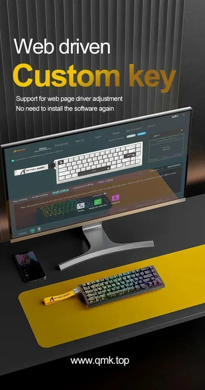 Attack Shark X68 HE Gaming Keyboard - Magnetic Mechanical, 0.01ms Rapid Trigger, 8000Hz Polling, Wired, 128K Ultra-Long Life