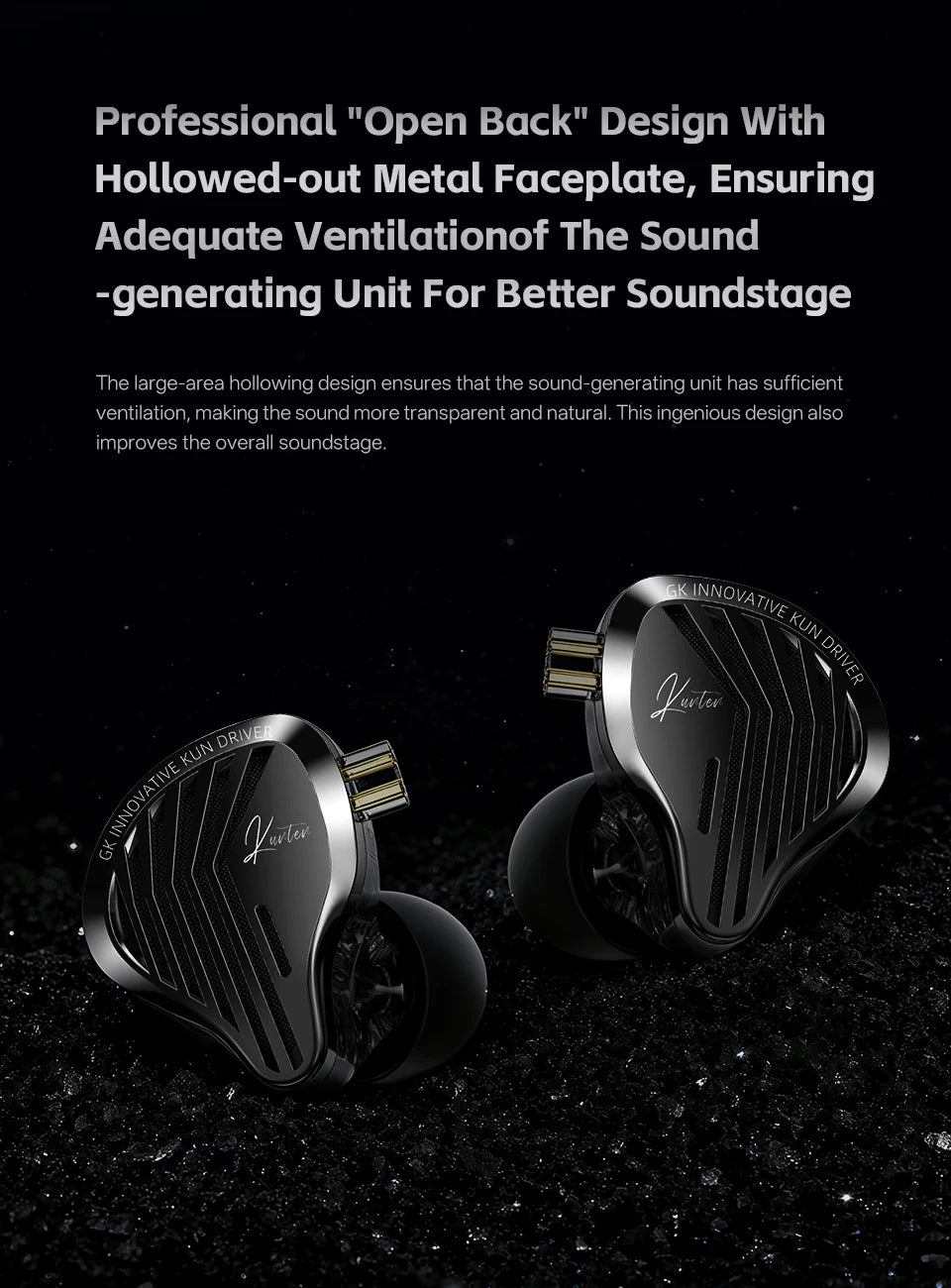 GK KUNTEN Earphones New Generation Dynamic Driver Unite Headests Hifi Music Earbuds DJ Headphones