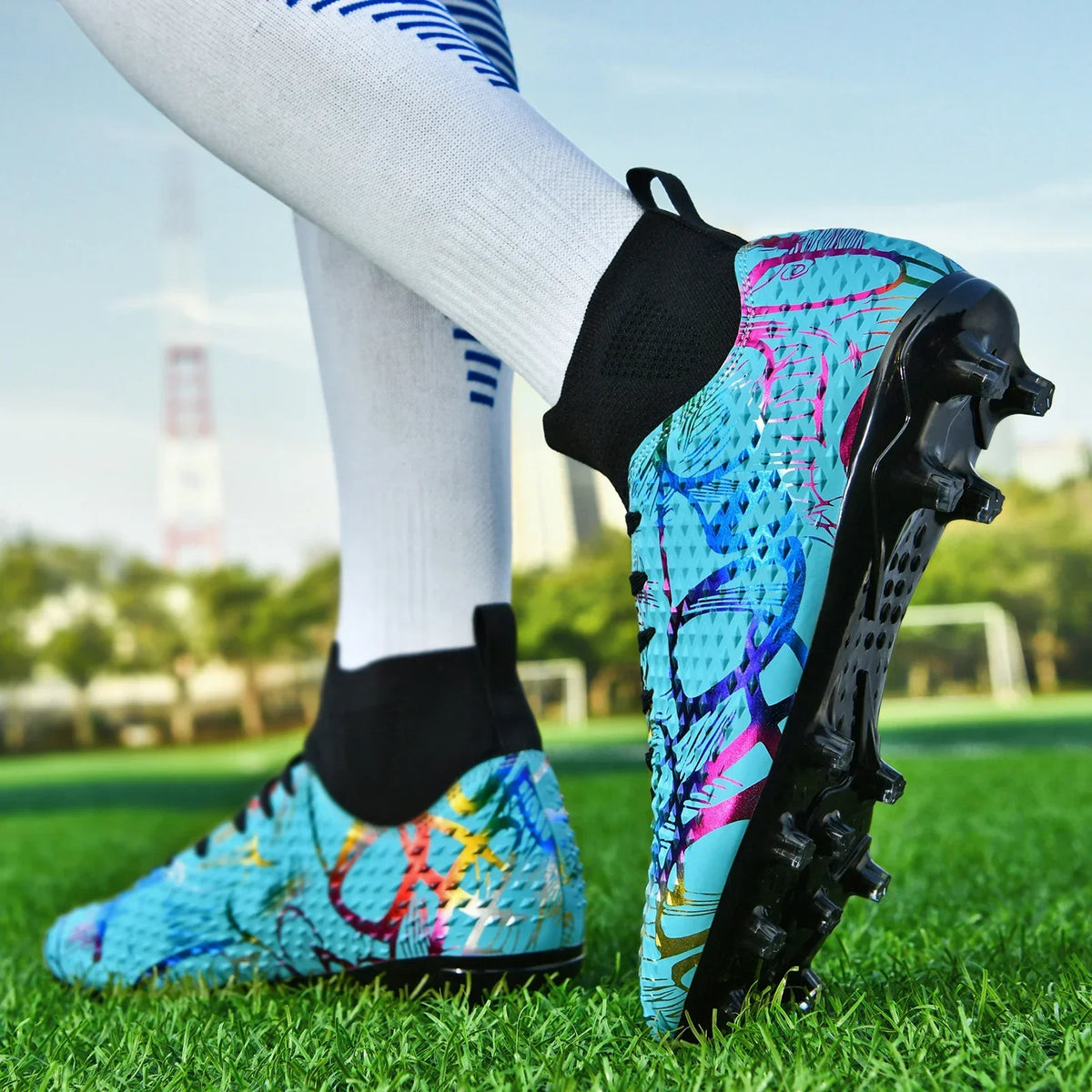 Chaussures de football spéciales pour les nouveaux élèves, chaussures de football d'entraînement pour adolescents, compétitions, tailles 31-46 #   Chaussures de sport d'extérieur montantes pour étudiants