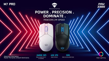 Machenike M7 Pro Gaming Mouse USB Wired 2.4GHz Wireless Mouse PAW3395 26000DPI 650IPS 7 Button 74g RGB For Laptop PC Mouse Gamer