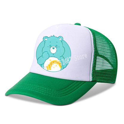 Anime Care Bears baseballová čepice pro dívky a ženy, nová outdoorová sportovní sluneční čepice, letní prodyšná síťovaná sluneční čepice, dětská i dospělá pokrývka hlavy, dárek