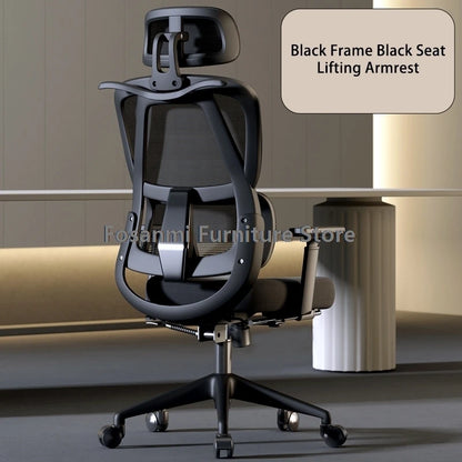 Breathable Mesh Computer Office Chair with Armrest and Lumbar Support Adjustable Ergonomic Desk Chair Home Gaming Headrest Chair