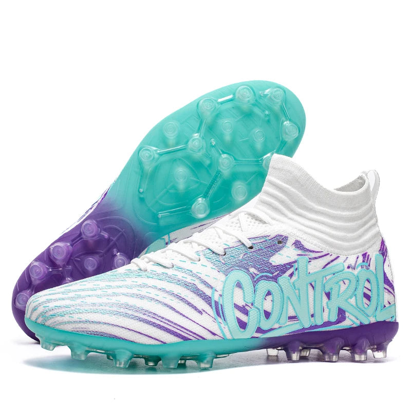 Men Women Football Boots Outdoor Soccer Cleats Non-slip Football Field Boots Ultralight Futsal Sneakers TF/FG Spiked Soccer Shoe