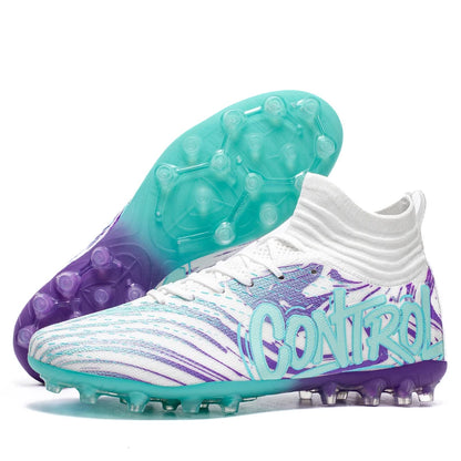Men Women Football Boots Outdoor Soccer Cleats Non-slip Football Field Boots Ultralight Futsal Sneakers TF/FG Spiked Soccer Shoe