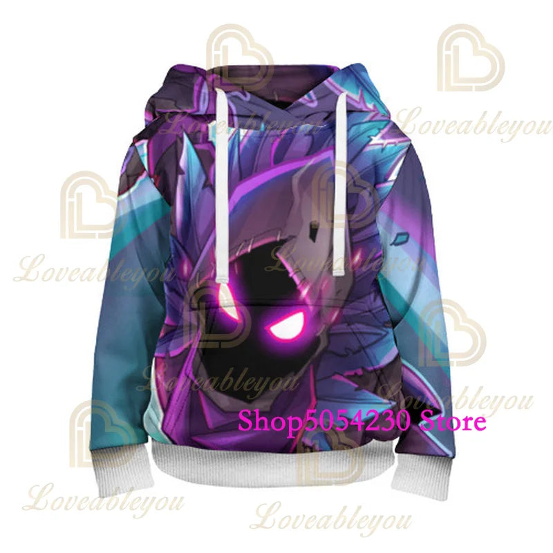 3D-gedruckter Llama Fortnite Hoodie Battle Royale Cartoon-Sweatshirt für Herren und Damen, Game-Hero-Kapuzenpullover für Teenager