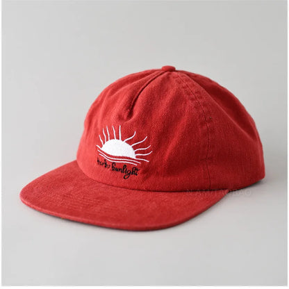Cappellino da baseball con visiera piatta, carino, per donne, uomini e adolescenti, con ricamo "Sunrise", cappellini estivi e cappelli da sole