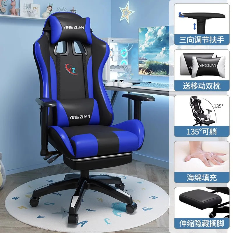 Gamingstol Datorstol Bekväm fällbar stol för gaming och LIVE Studenthem Hemmasittande ergonomi