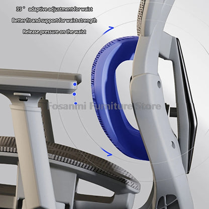 Breathable Mesh Computer Office Chair with Armrest and Lumbar Support Adjustable Ergonomic Desk Chair Home Gaming Headrest Chair