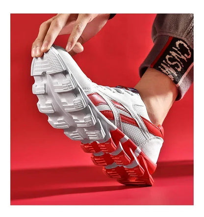 Brand Trend størrelse 46 47 48 slidstærke fitness-sneakers til mænd med støddæmpning, tyk sål og åndbare udendørs løbesko til mænd