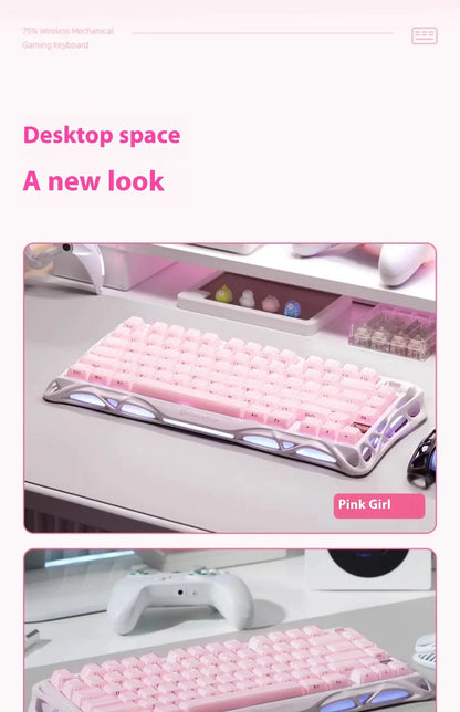 GravaStar Mercury K1 RGB Mechanical Keyboard Hot Swappable Gaming Keyboard Linear Switches RGB Wireless Gaming Keyboard