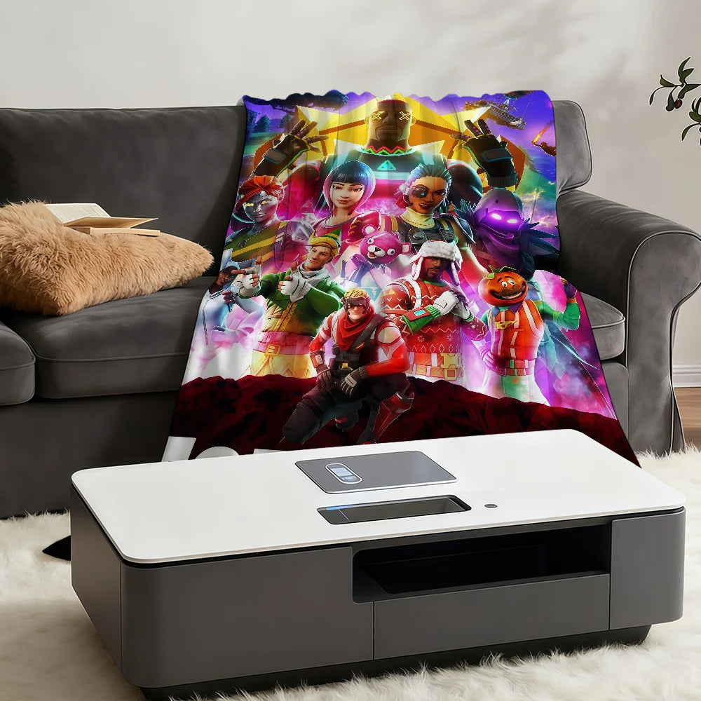 Superkuschelige Plüsch-Kuscheldecke fürs Wohnzimmer F-FORTNITES-ES, Spielzimmer, Sofa, Couch, Kindergeburtstagsgeschenke