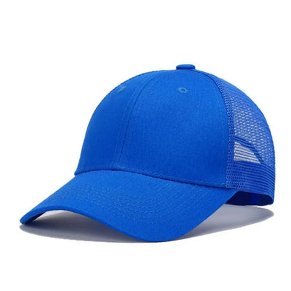 Casquette de baseball pour homme et femme, casquette d'été d'extérieur, casquette de soleil camouflage, casquette en maille respirante, couleur unie, casquette snapback, casquette pour homme