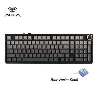 AULA F99 PRO Wireless Gaming Mechanical Keyboard 99 Keys Hot Swappable Gasket Structure 96% 8000mAh Battery Keyboard with Knob