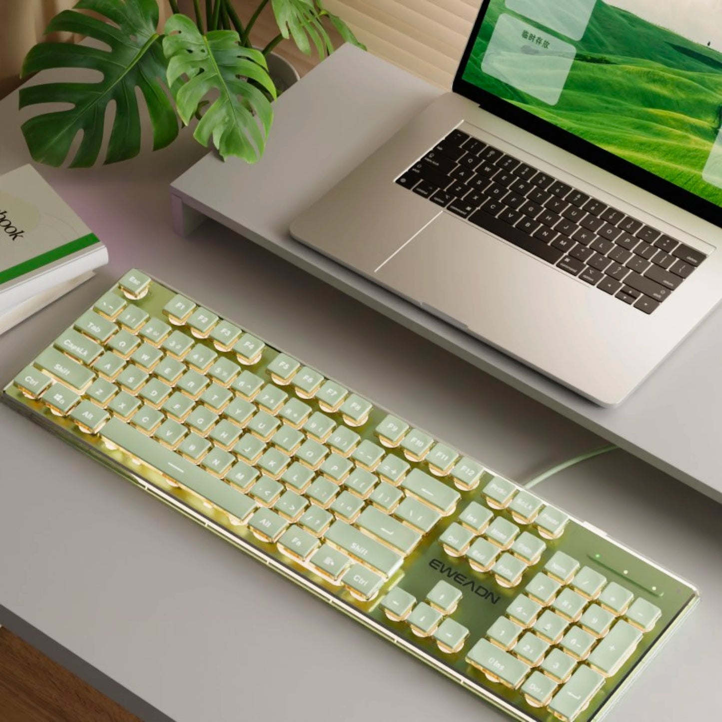 EWEADN V3 kabelgebundene leise Büro- & Gaming-Tastatur, Folientasten-Design, ergonomisch, für Windows/Laptop/PC/Desktop, E-Sports-Zubehör