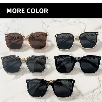 Lunettes de soleil carrées pour femme, style vintage, monture large, verres miroirs noirs, polarisées, lunettes de soleil sexy pour femme, idéales pour le voyage, protection UV400