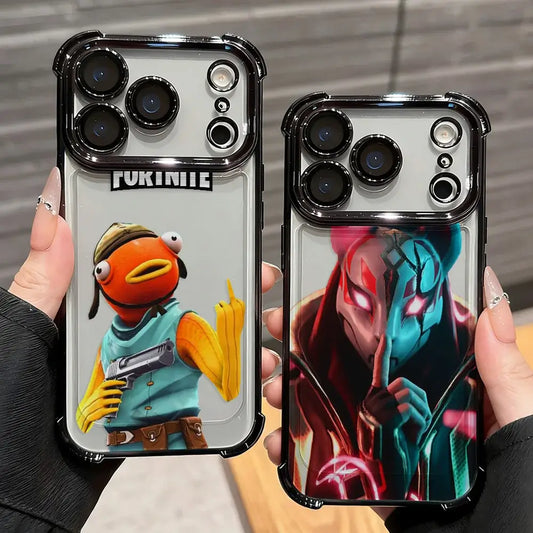 Anime-Fortnites-Game-Plating-Handyhülle für Xiaomi Redmi A7 15 A3 15C 14C K50 A1 Note 15 14 13 12 12s Pro Plus 4G 5G, stoßfest