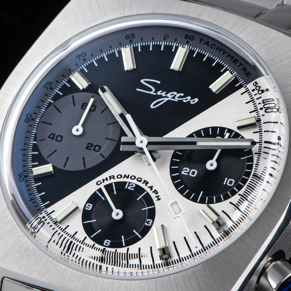 Sugess S419 Series 37mm Original Swanneck Movement Chronograph Master Mens Watch Mechanical Wristwatch Dome Sapphire Crystal New