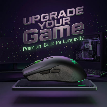 High-End Ergonomic Gaming Mouse with Anti-Slip Side Design Durable Braided Cable Breathing LED Lights USB Plug for PC