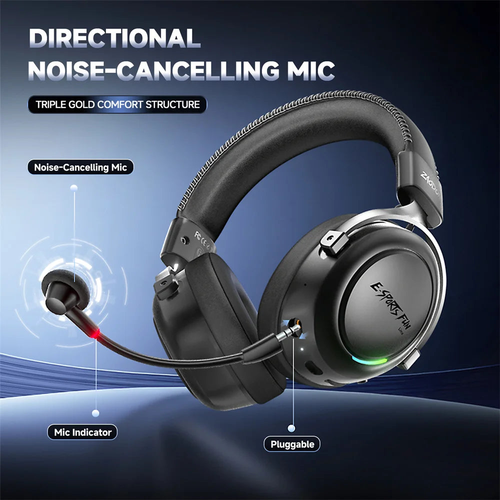 New Wireless Gaming Headphone,Bluetooth 6.0,53mm Titanium Drivers,7.1 Virtual Surround Sound,15ms Zero-Latency,for PC/PS5/Mobile