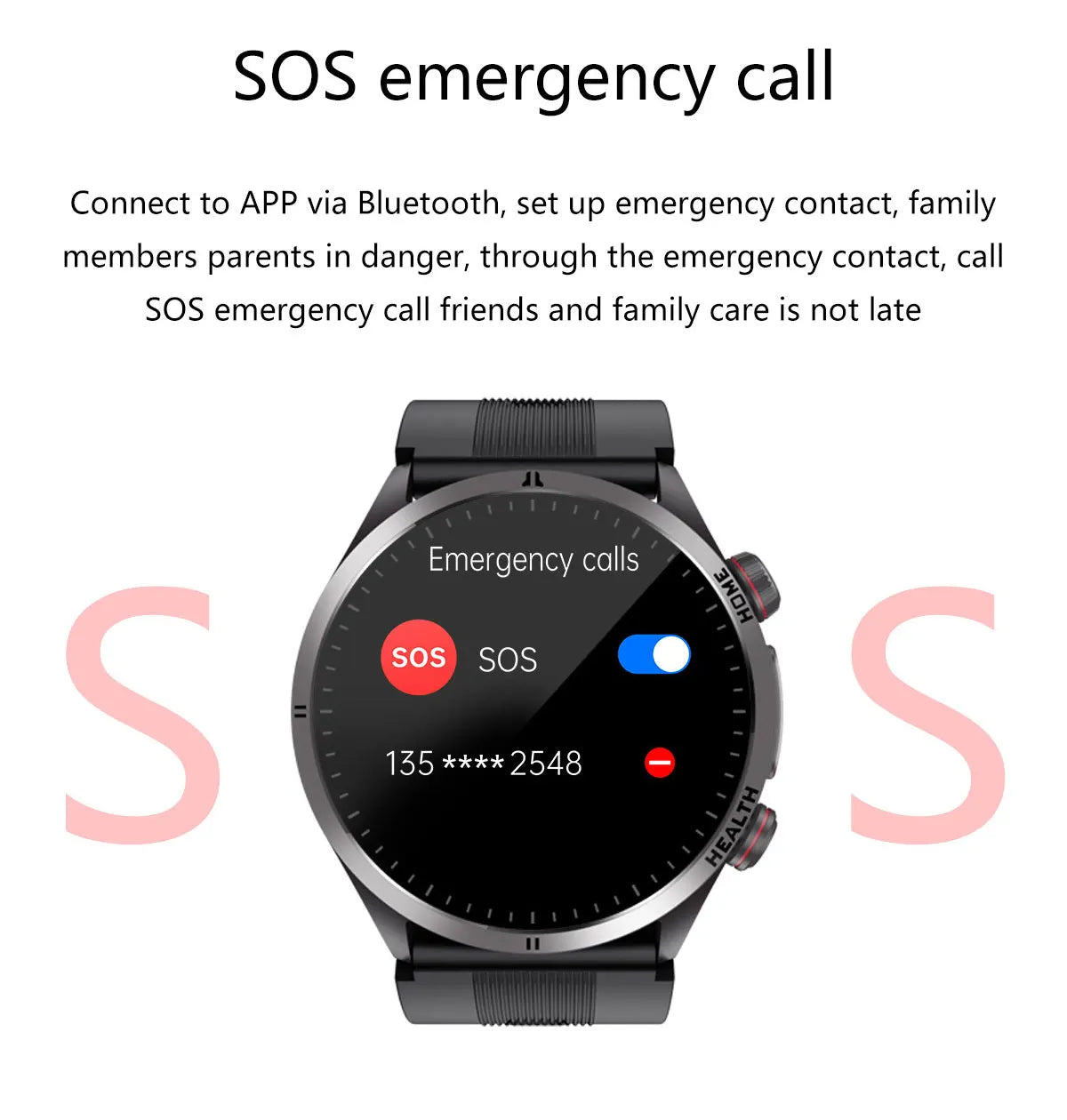 2026New Blood Pressure Air Pump Airbag Accurate Measure Smart Watch Men Micro Physical Examination Health ECG Smartwatch NFC BOX