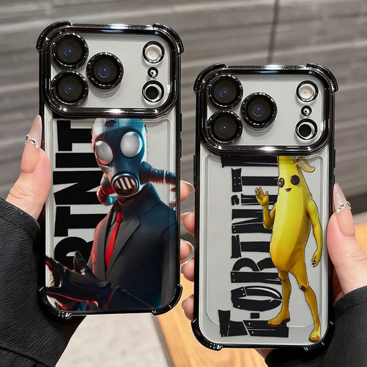 Game Hot F-Fortnites Plating Phone Case For iPhone 17 17e 16e 16 15 14 13 12 11 Pro Max X XR XSMax 7 8 Mini Air Plus Anti-Fall