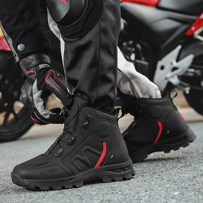 Bottes de moto imperméables pour hommes, chaussures de cyclisme pour Motocross, course de moto tout-terrain, Anti-chute, équipement respirant doux