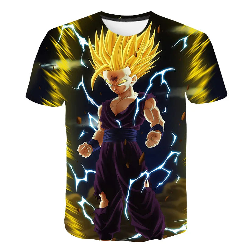 Vyriški marškinėliai Dragon Ball Z, marškinėliai berniukams, vaikiški drabužiai, vasariniai trumpomis rankovėmis, vaikiški animacinių filmų marškinėliai, viršutiniai drabužiai, marškinėliai berniukams