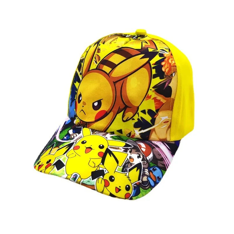 Kreslená baseballová čepice s motivem Pokémona Pikachu, nastavitelná, Pokemon Cosplay, Hip Hop, pro děti, dívky i chlapce, anime postavičky, hračky, dárky pro děti