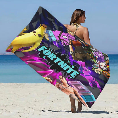 Neues Hot Game F-FortniteS Strandtuch aus Mikrofaser, sandfrei, schnelltrocknend, weich, sandabweisend, Poolhandtuch, Geschenk für Frauen, Reisen, Fitnessstudio, Dusche
